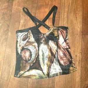 NWT VELVET MULTI-COLORED CROP CAMI XS - SMALL       ☆